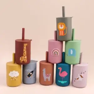 Gourde Enfant dessin avec paille