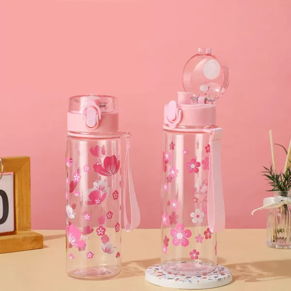 Gourde Kawaii Fleur Rose 500 ml