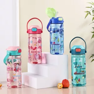 Gourde avec Paille pour Enfants - 550 ml