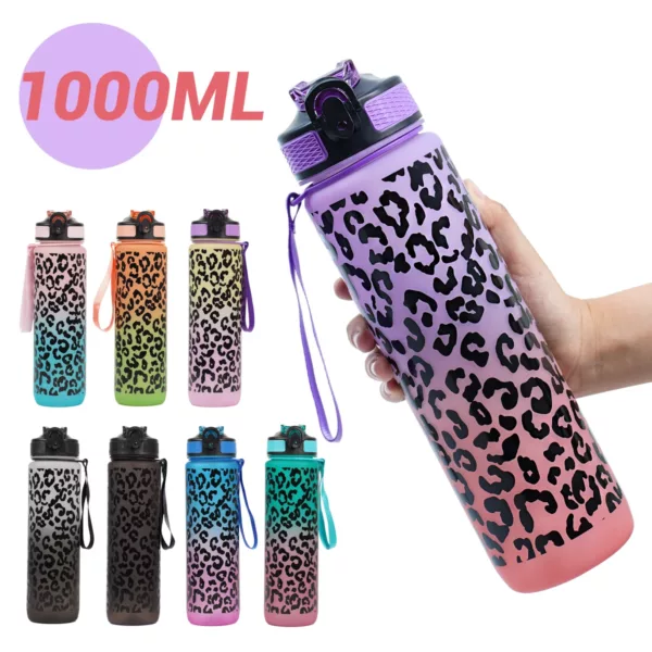 Bouteille d'eau léopard 1000 ml – Image 3