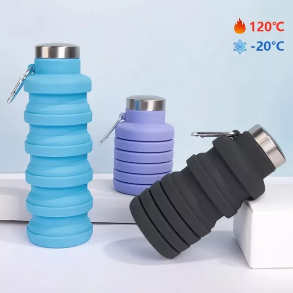Bouteille d'eau pliable en silicone 800 ml