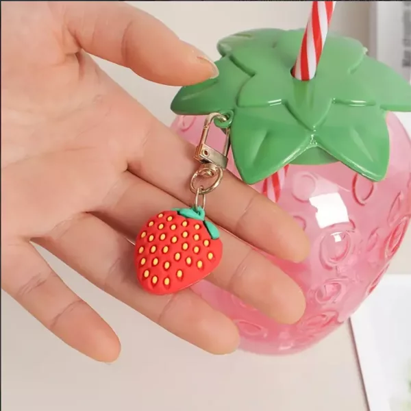 Tasse Fraise Cartoon avec Paille – Image 3
