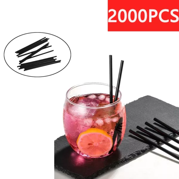 Lot de pailles noires flexibles