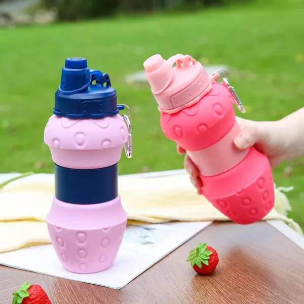 Gourde Fraise Pliable 500 ml – Image 2