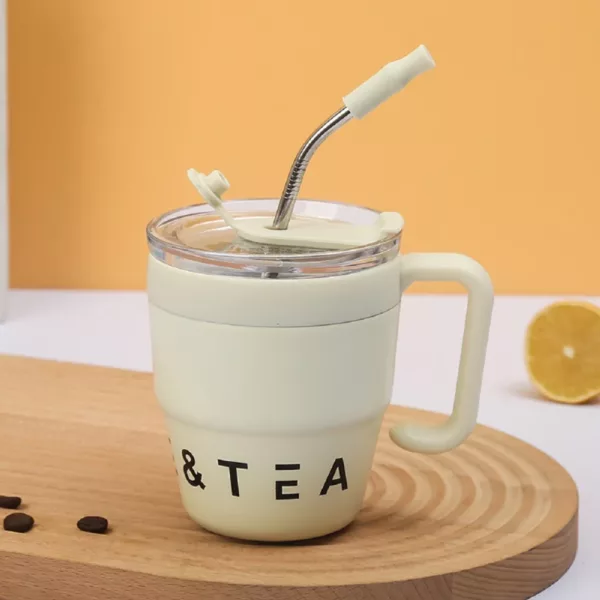 Tasse à café avec couvercle et paille 480 ml – Image 4