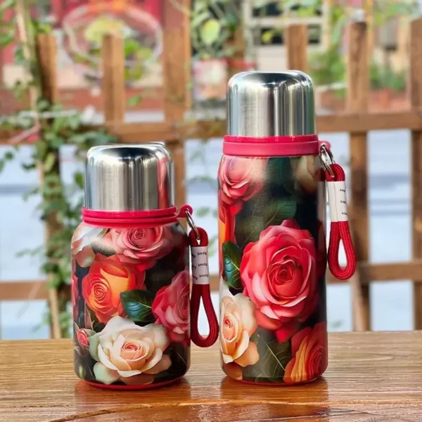 Gobelet Isotherme Motif de Rose 450 ml - 600 ml – Image 2