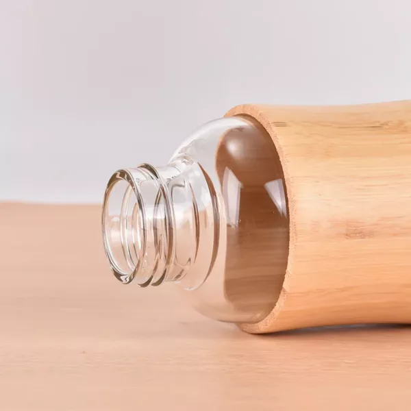 Gourde en verre avec protection en Bambou 500 ml – Image 3