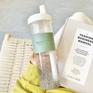Gourde Bubble Tea avec Paille 850 ml
