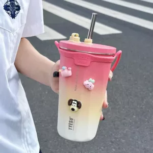 Thermos de Voyage avec Paille Rétractable 600 ml